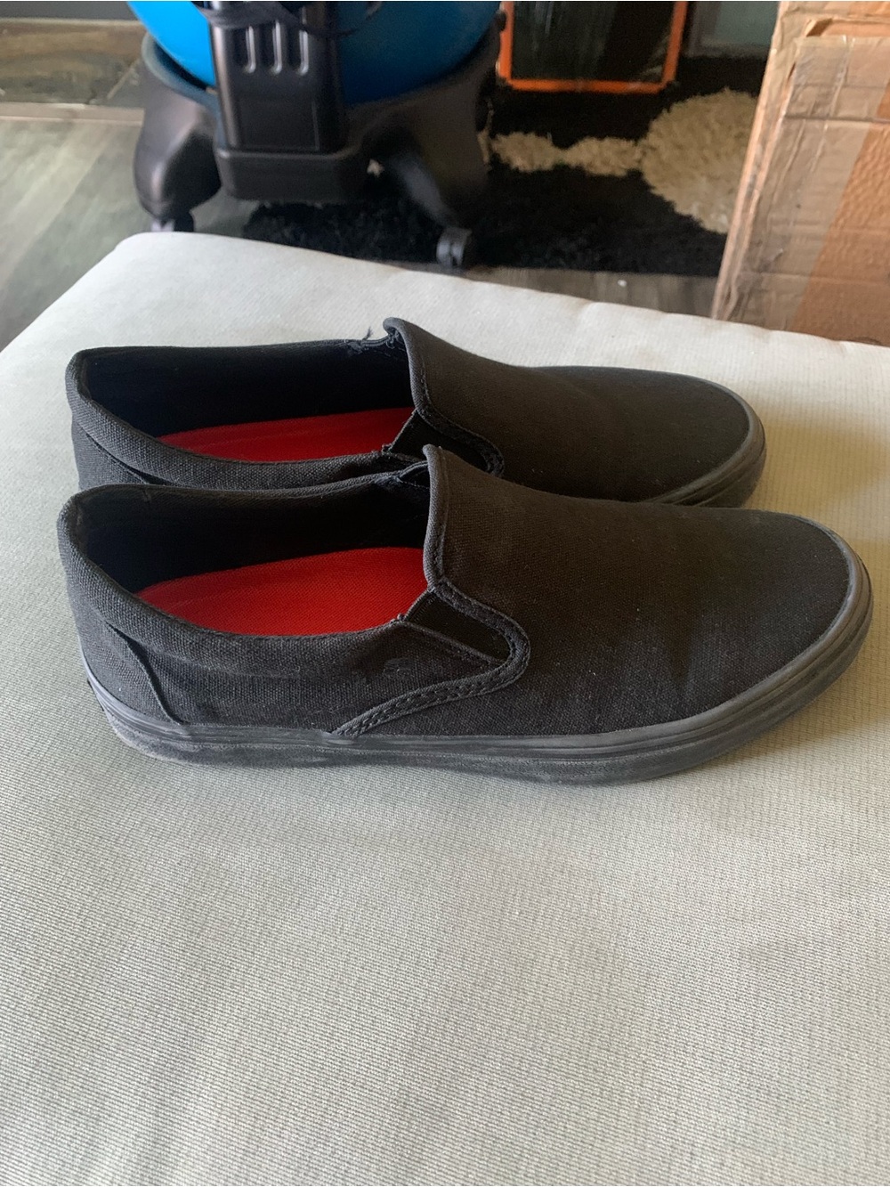 Merlin Black Slip-On Canvas Shoes